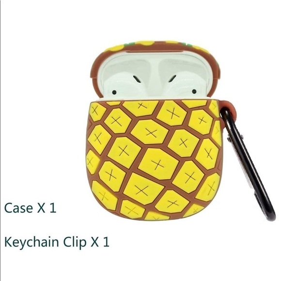 PINEAPPLE Silicone AirPod Case W/ Keychain - Picture 2 of 6